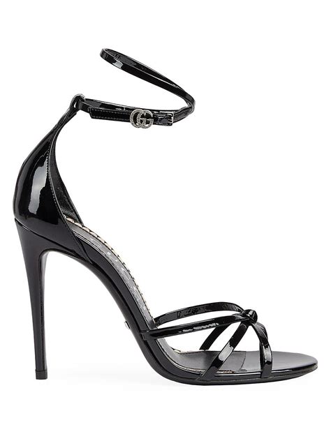 Gucci Ilse Patent Leather Stiletto Sandals 